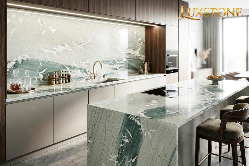 Đá thạch anh tự nhiên ứng dụng làm bàn bếp